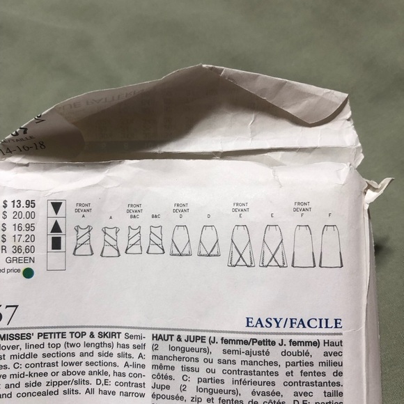 Vogue Pattern 7057 - 14-16-18 skirt and top pattern. Wedding, summer holidays - Picture 6 of 7